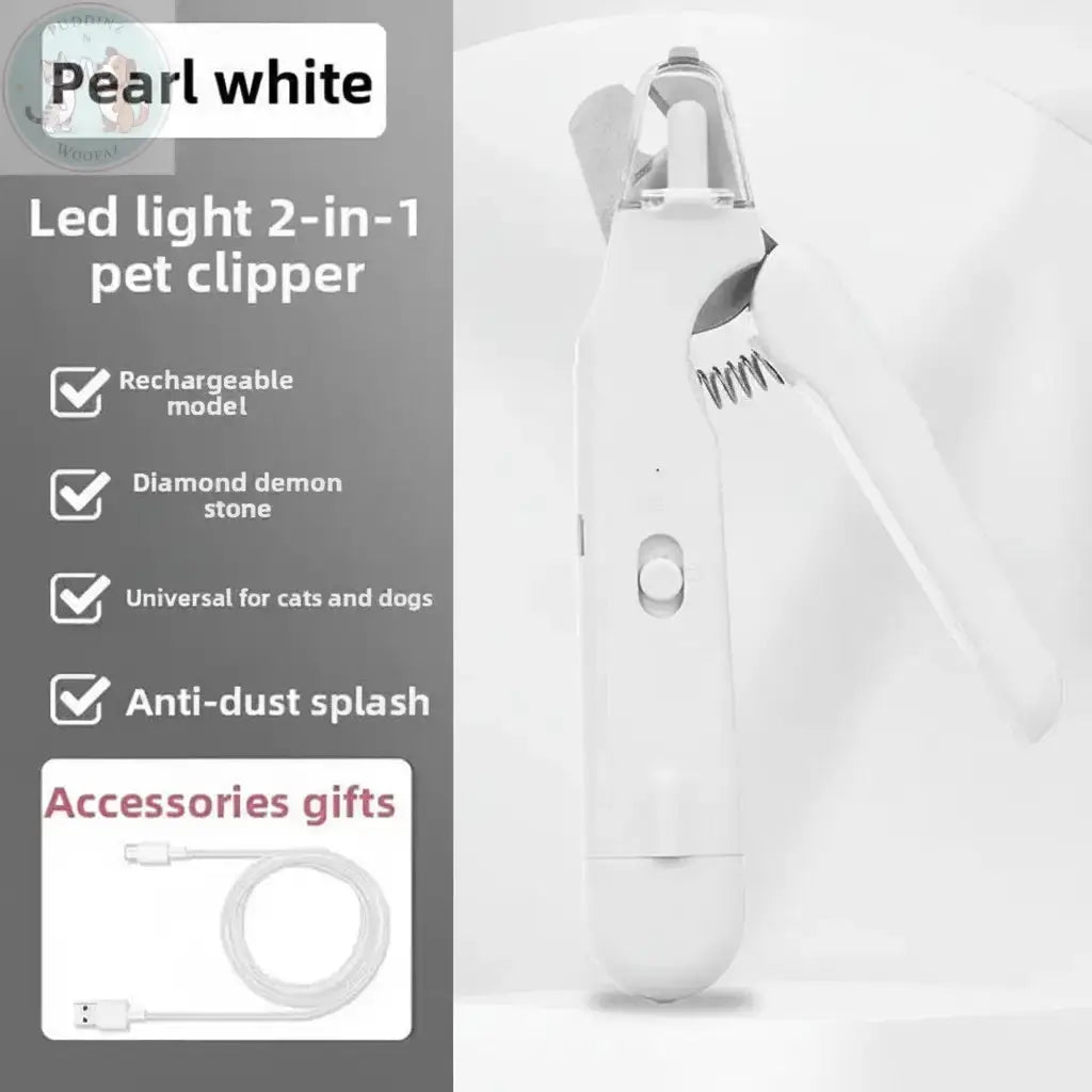 Pearl White Pet Nail Clipper Infographic