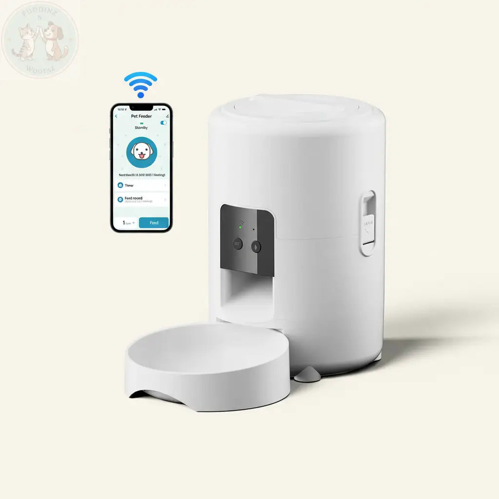 Premium White Automatic Pet Feeder with App Control Product Shot