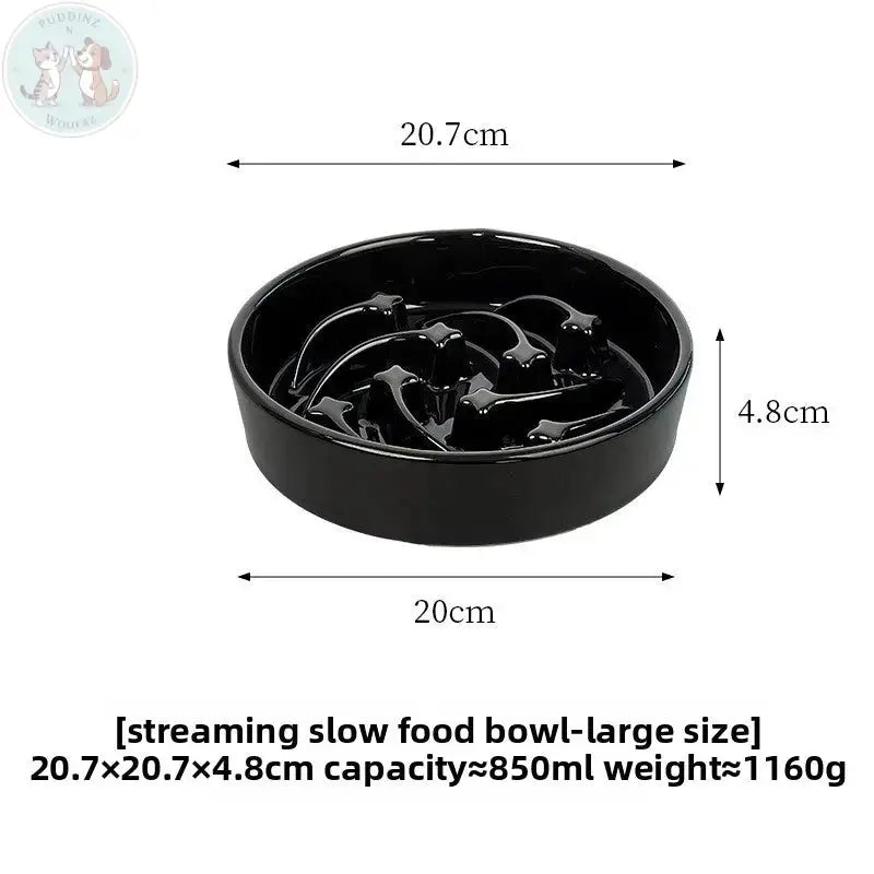 Ceramic Slow Feeder Dog Bowl - Teal Treasur Puddinz n Woofaz Pet accessories Puddinz n Woofaz
