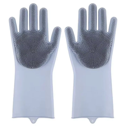 Pet Grooming Cleaning Gloves Dog Cat Bathing Shampoo Glove Scrubber Magic Dishwashing Cleannersponge Silicon Hair Removal Glove
