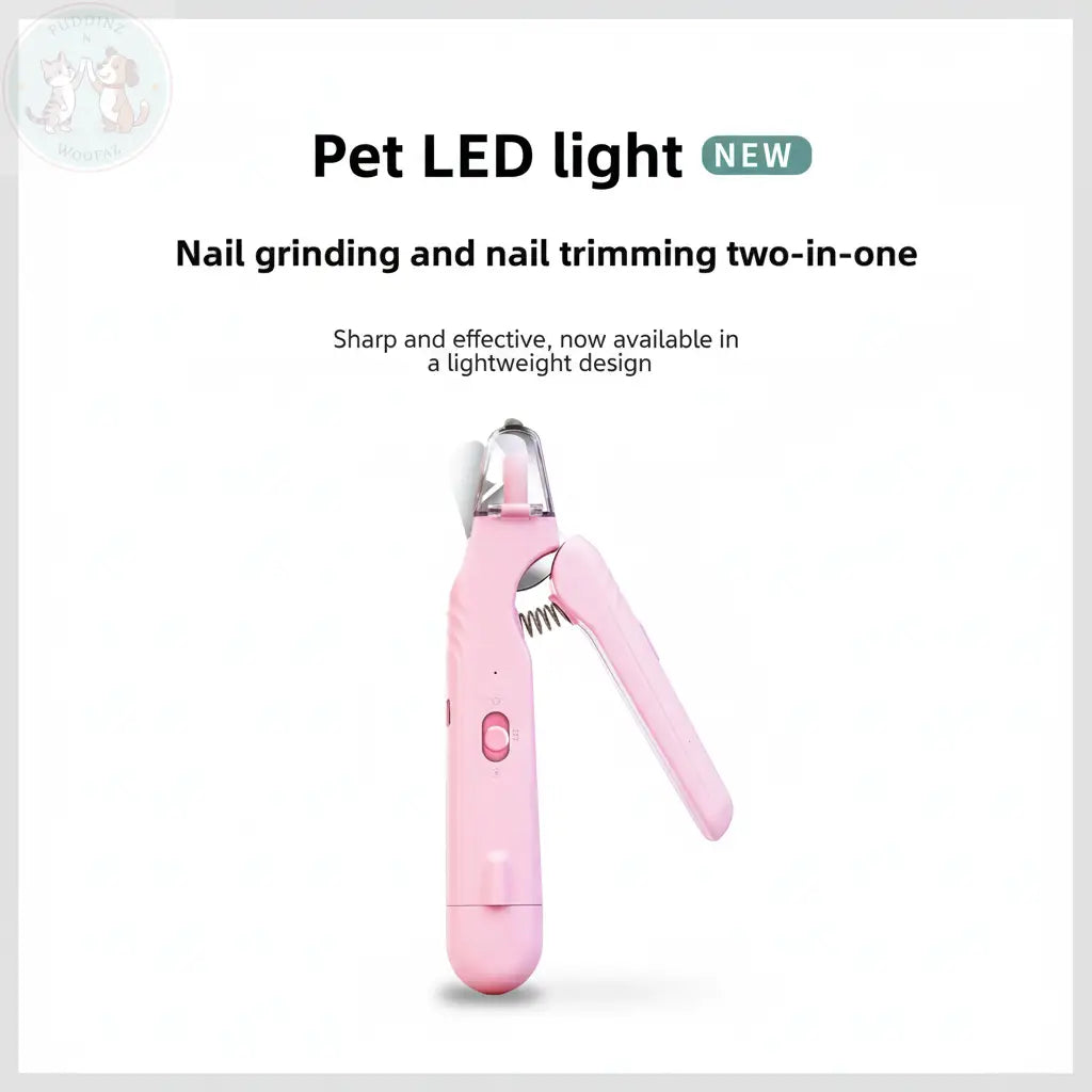 Pet LED Light Nail Clipper Infographic - Centered Layout
