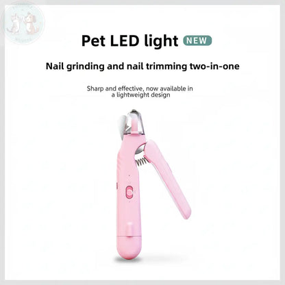 Pet LED Light Nail Clipper Infographic - Centered Layout