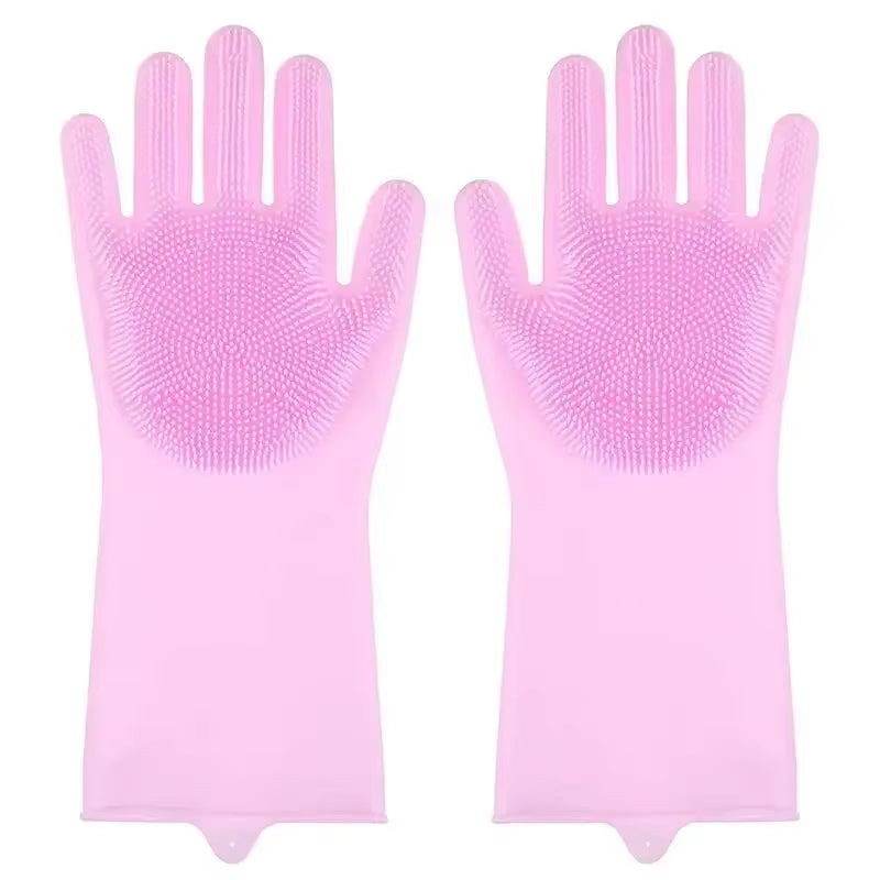 Pet Grooming Cleaning Gloves Dog Cat Bathing Shampoo Glove Scrubber Magic Dishwashing Cleannersponge Silicon Hair Removal Glove