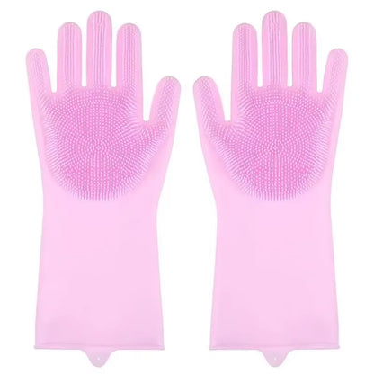 Pet Grooming Cleaning Gloves Dog Cat Bathing Shampoo Glove Scrubber Magic Dishwashing Cleannersponge Silicon Hair Removal Glove