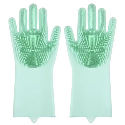 Pet Grooming Cleaning Gloves Dog Cat Bathing Shampoo Glove Scrubber Magic Dishwashing Cleannersponge Silicon Hair Removal Glove