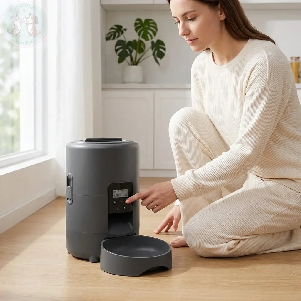 Automatic Pet Feeder with Timer & Portion Control Puddinz n Woofaz   Puddinz n Woofaz