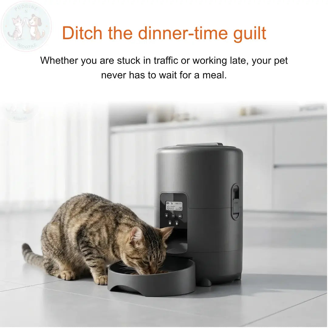 Automatic Pet Feeder with Timer & Portion Control Puddinz n Woofaz   Puddinz n Woofaz