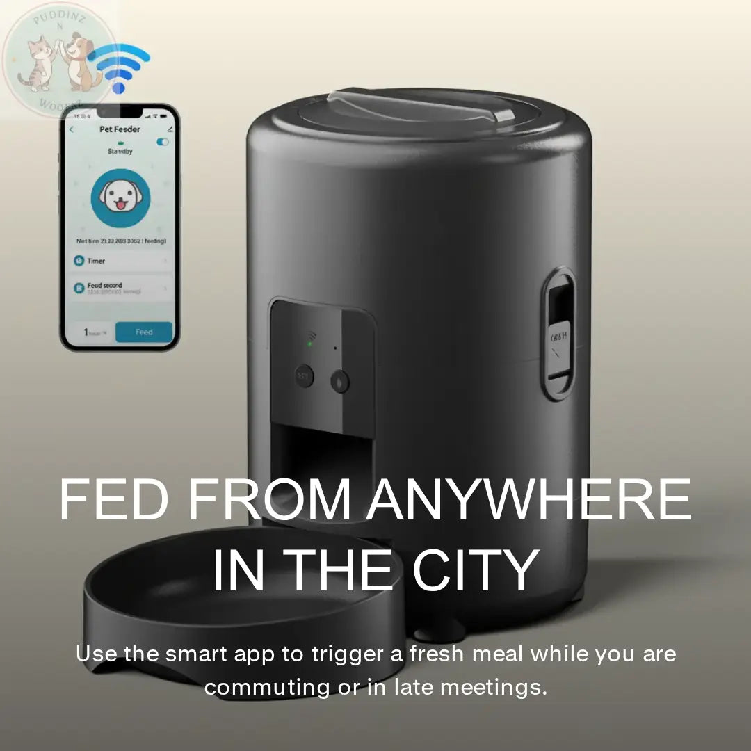 Automatic Pet Feeder with Timer & Portion Control Puddinz n Woofaz   Puddinz n Woofaz