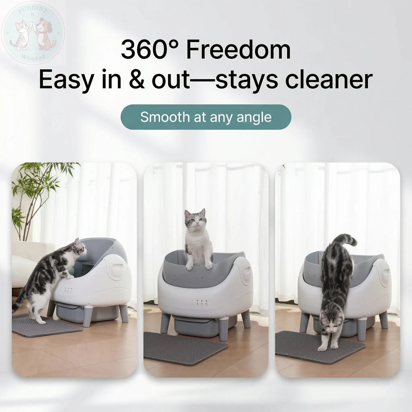 Automatic Self-Cleaning Cat Litter Box - Smart Odor Control Puddinz n Woofaz  Pet accessories Puddinz n Woofaz