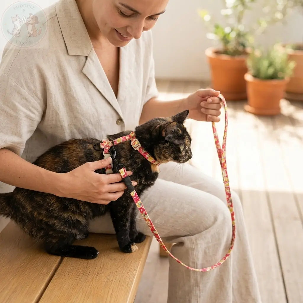 Cat Harness and Leash – Japanese Style Walking Set Puddinz n Woofaz   Puddinz n Woofaz