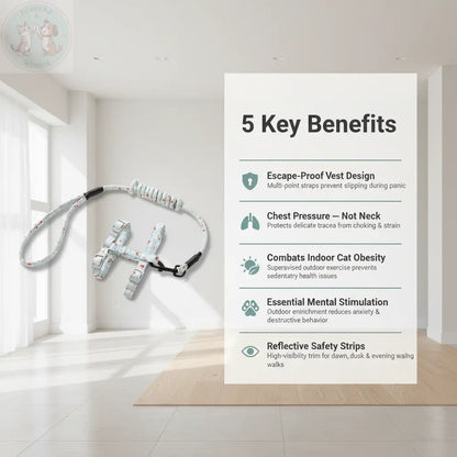 Japanese-Style Cat Harness & Leash – 5 Key Benefits Infographic