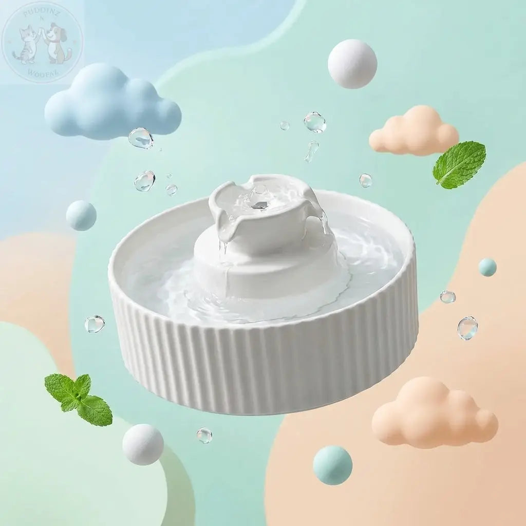 Ceramic Pet Water Fountain - Electric Cat Dog Feeder Puddinz n Woofaz  Pet accessories Puddinz n Woofaz