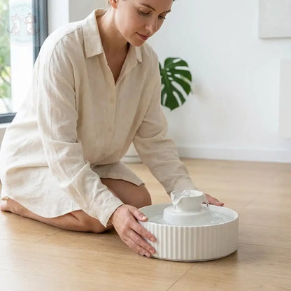 Ceramic Pet Water Fountain - Electric Cat Dog Feeder Puddinz n Woofaz  Pet accessories Puddinz n Woofaz
