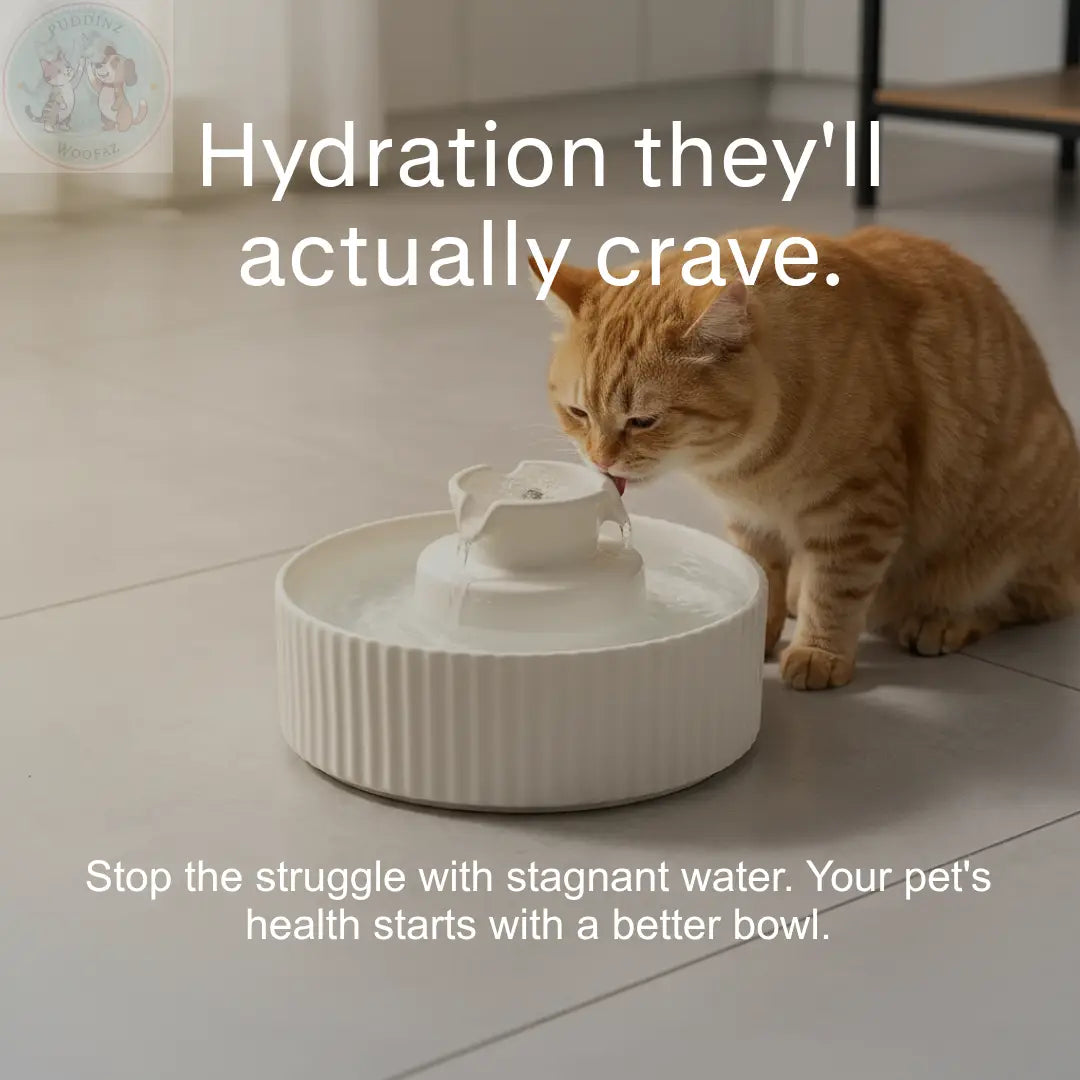 Ceramic Pet Water Fountain - Electric Cat Dog Feeder Puddinz n Woofaz  Pet accessories Puddinz n Woofaz