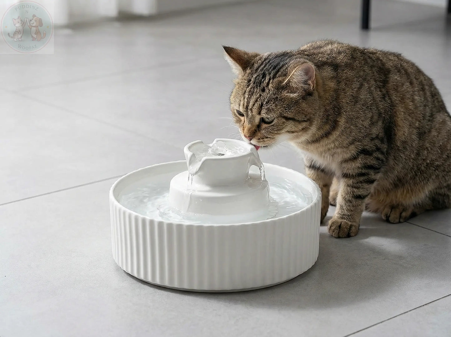 Ceramic Pet Water Fountain - Electric Cat Dog Feeder Puddinz n Woofaz  Pet accessories Puddinz n Woofaz
