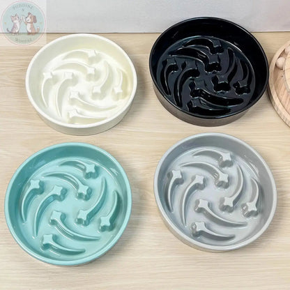 Ceramic Slow Feeder Dog Bowl - Teal Treasur Puddinz n Woofaz  Pet accessories Puddinz n Woofaz