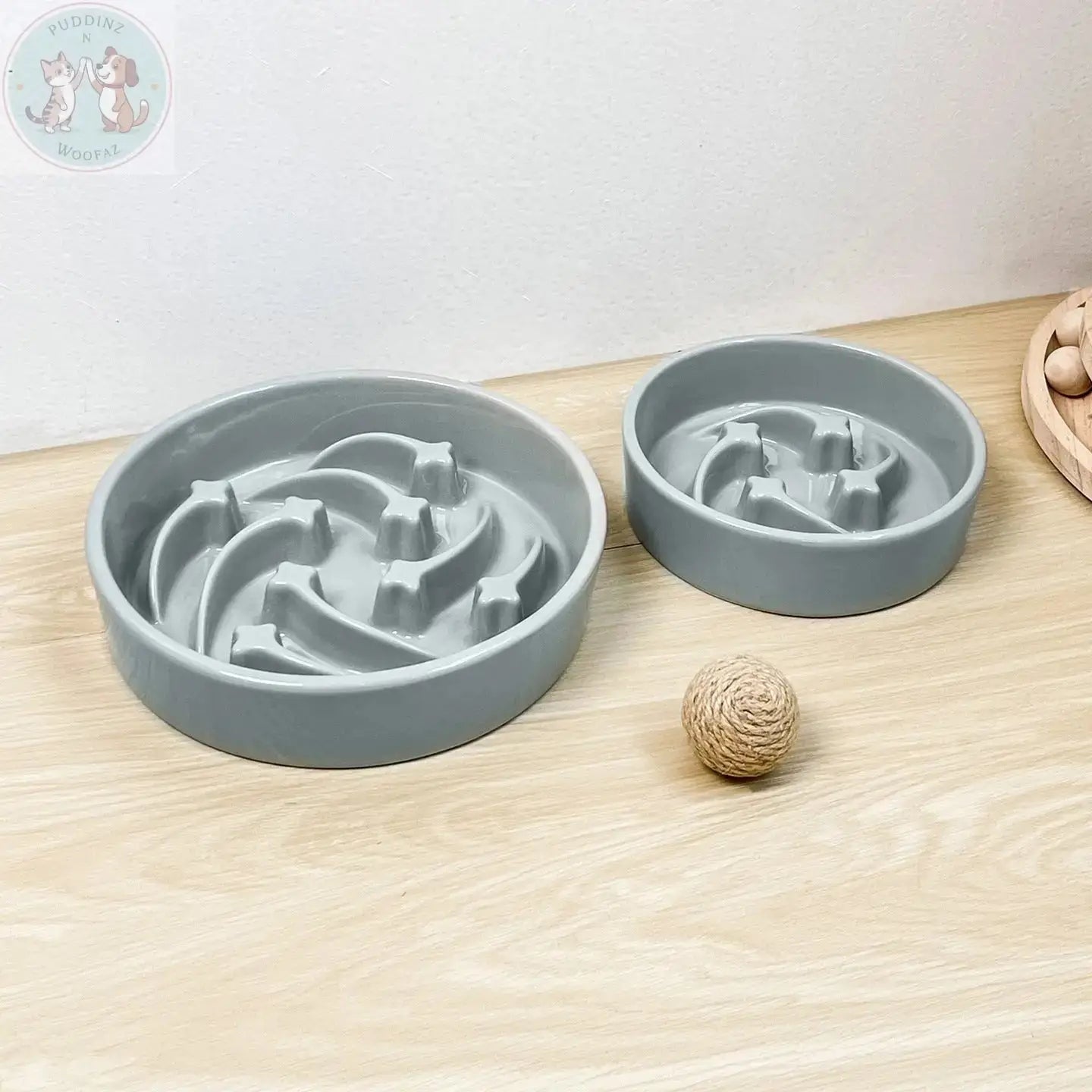 Ceramic Slow Feeder Dog Bowl - Teal Treasur Puddinz n Woofaz  Pet accessories Puddinz n Woofaz