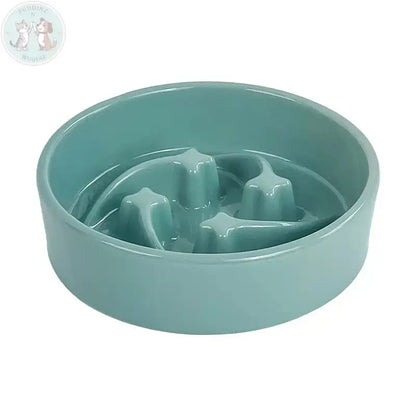 Ceramic Slow Feeder Dog Bowl - Teal Treasur Puddinz n Woofaz  Pet accessories Puddinz n Woofaz