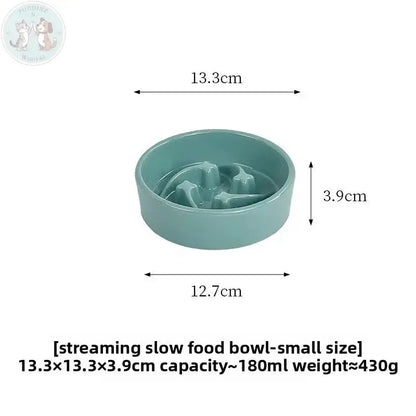 Ceramic Slow Feeder Dog Bowl - Teal Treasur Puddinz n Woofaz  Pet accessories Puddinz n Woofaz