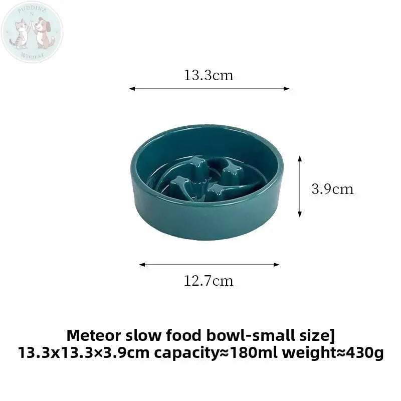 Ceramic Slow Feeder Dog Bowl - Teal Treasur Puddinz n Woofaz  Pet accessories Puddinz n Woofaz