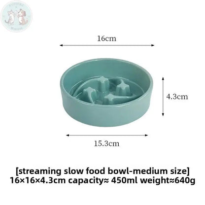Ceramic Slow Feeder Dog Bowl - Teal Treasur Puddinz n Woofaz  Pet accessories Puddinz n Woofaz