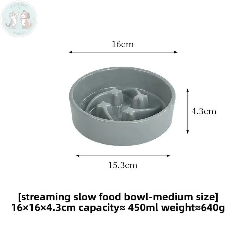 Ceramic Slow Feeder Dog Bowl - Teal Treasur Puddinz n Woofaz  Pet accessories Puddinz n Woofaz
