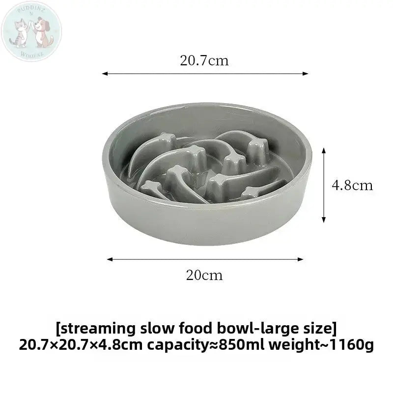 Ceramic Slow Feeder Dog Bowl - Teal Treasur Puddinz n Woofaz  Pet accessories Puddinz n Woofaz