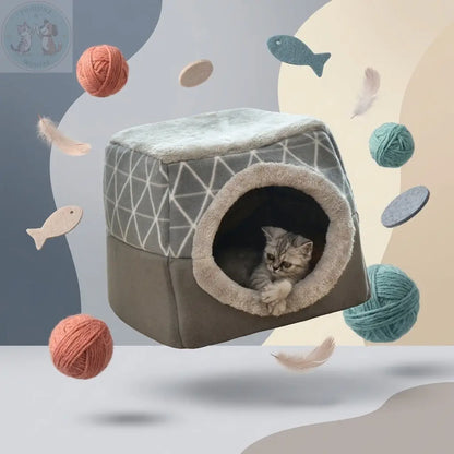 Dog Cat Bed House – 2-in-1 Cave & Cushion for Cozy Pets Puddinz n Woofaz   Puddinz n Woofaz