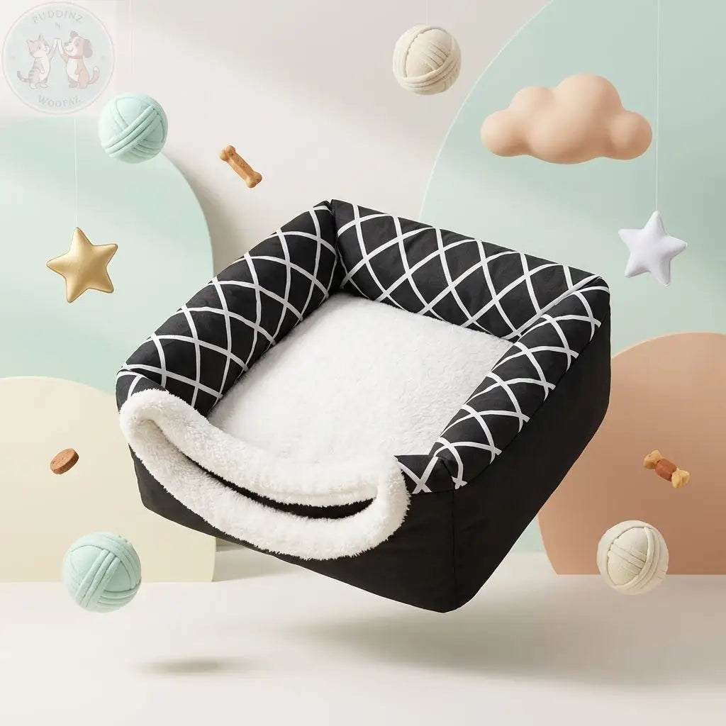 Dog Cat Bed House – 2-in-1 Cave & Cushion for Cozy Pets Puddinz n Woofaz   Puddinz n Woofaz