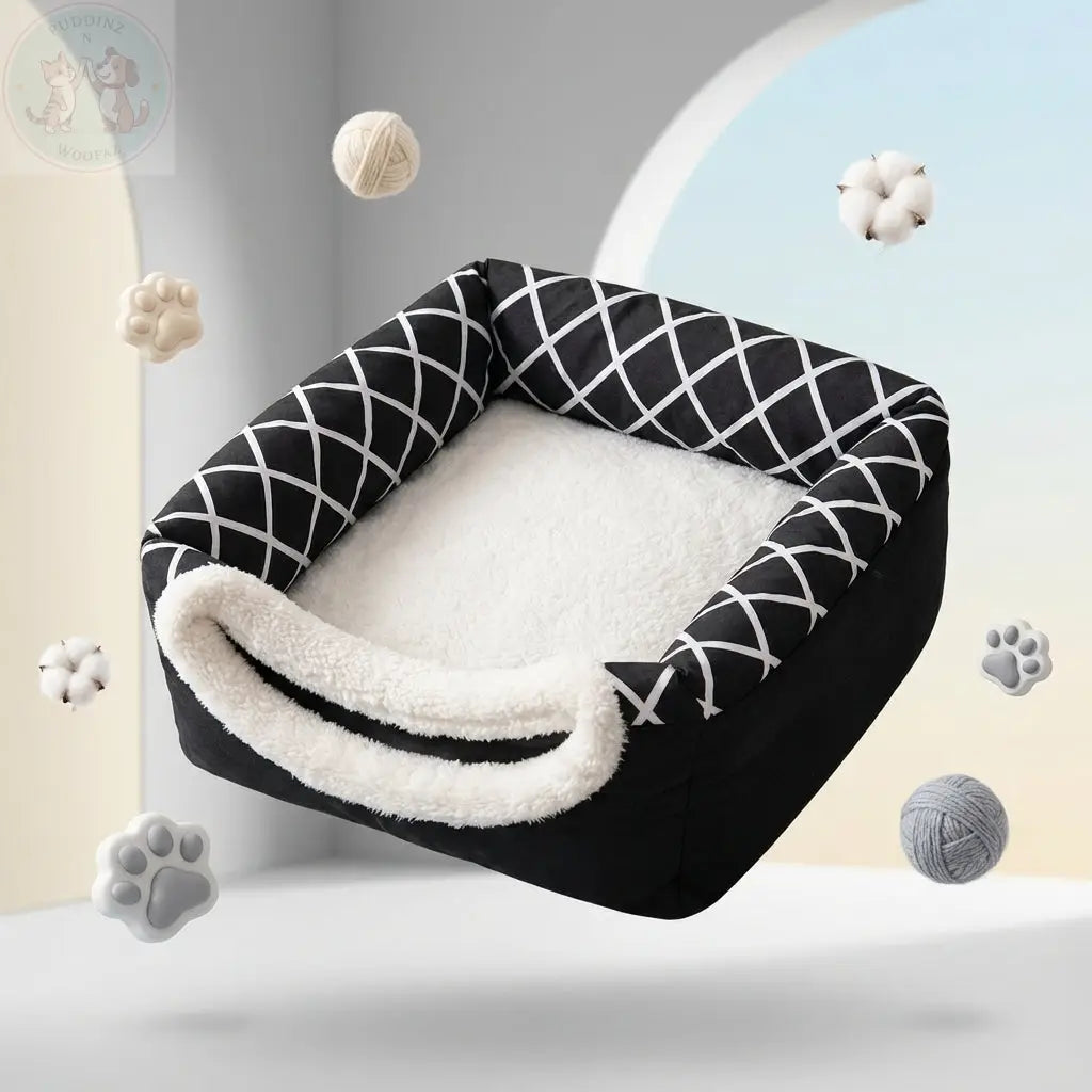 Dog Cat Bed House – 2-in-1 Cave & Cushion for Cozy Pets Puddinz n Woofaz   Puddinz n Woofaz