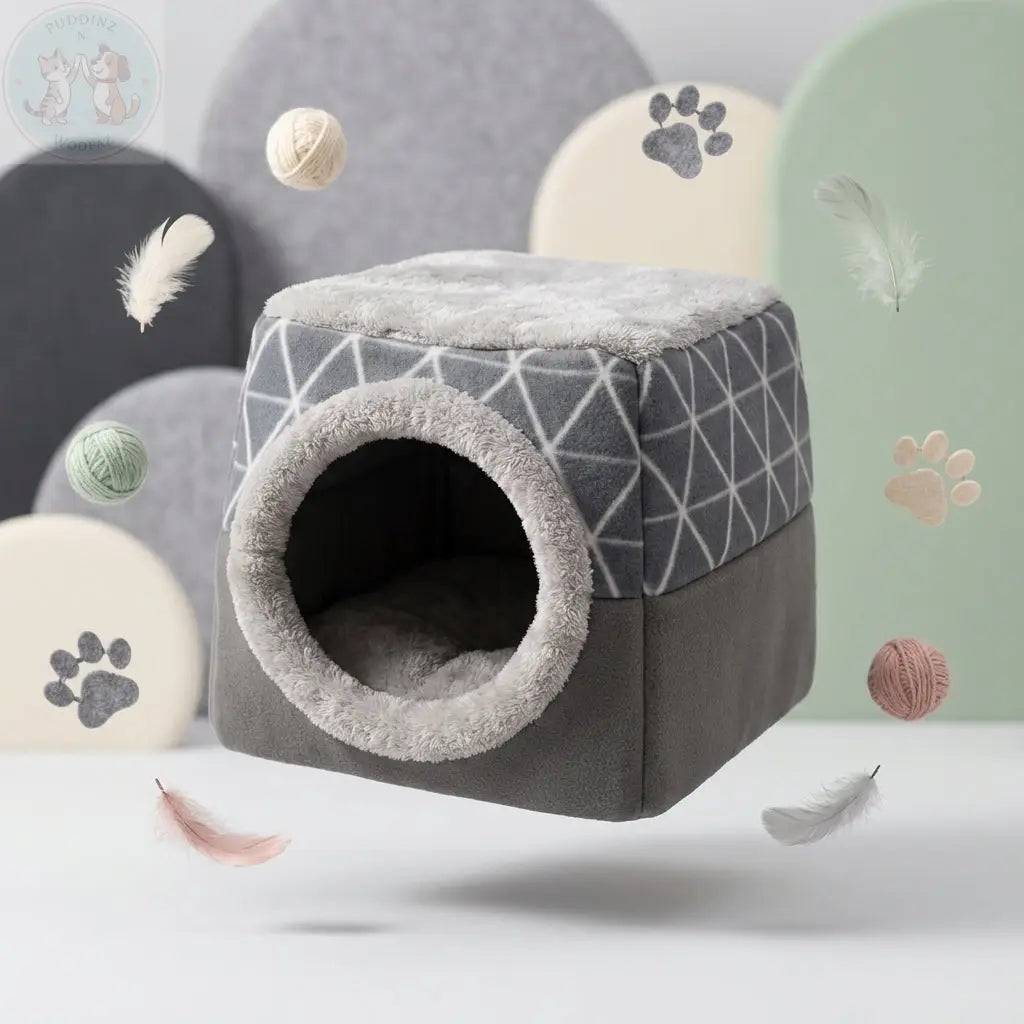 Dog Cat Bed House – 2-in-1 Cave & Cushion for Cozy Pets Puddinz n Woofaz   Puddinz n Woofaz
