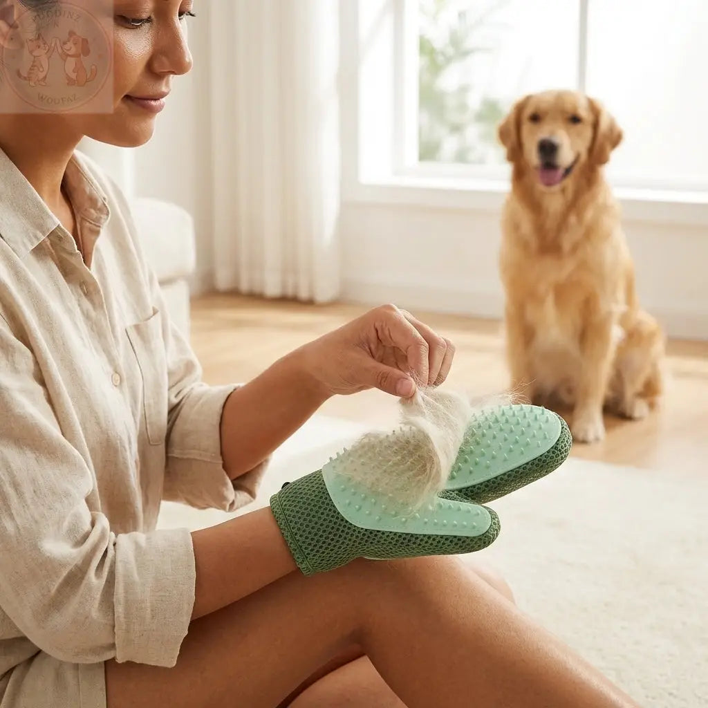 Dog Grooming Glove – Pet Hair Removal & Massage Glove for Dogs and Cat Puddinz n Woofaz   Puddinz n Woofaz
