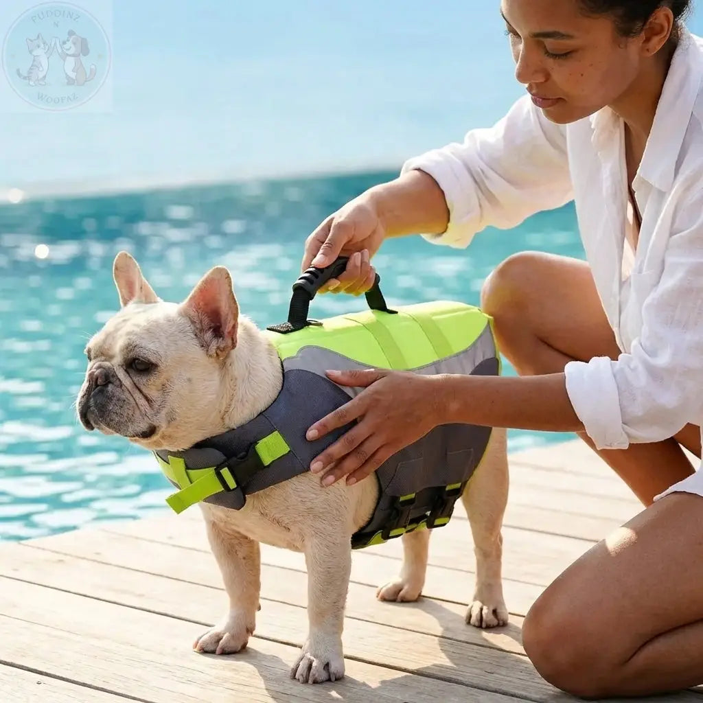 Dog Life Jacket Reflective - Swimming Safety Vest Puddinz n Woofaz   Puddinz n Woofaz