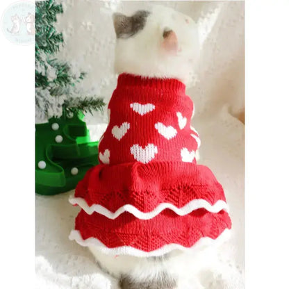 Christmas Dog Princess Dress - Cat Holiday Outfit Puddinz n Woofaz