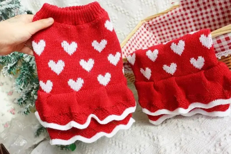 Christmas Dog Princess Dress - Cat Holiday Outfit Puddinz n Woofaz