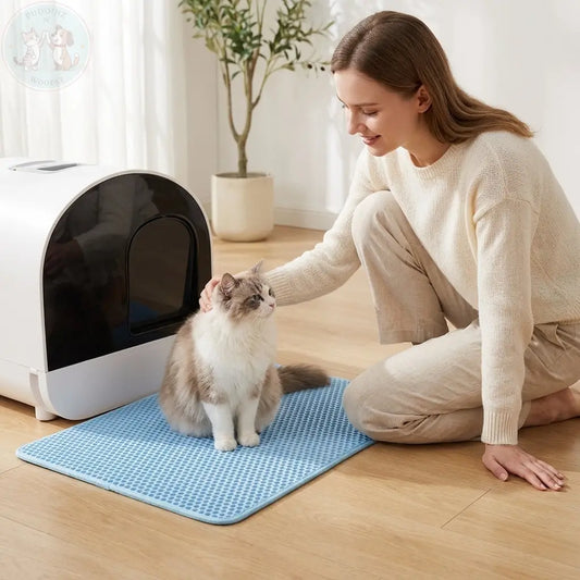 Double Layer Cat Litter Mat - Honeycomb Waterproof Puddinz n Woofaz  Pet accessories Puddinz n Woofaz