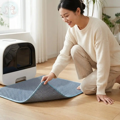 Double Layer Cat Litter Mat - Honeycomb Waterproof Puddinz n Woofaz  Pet accessories Puddinz n Woofaz