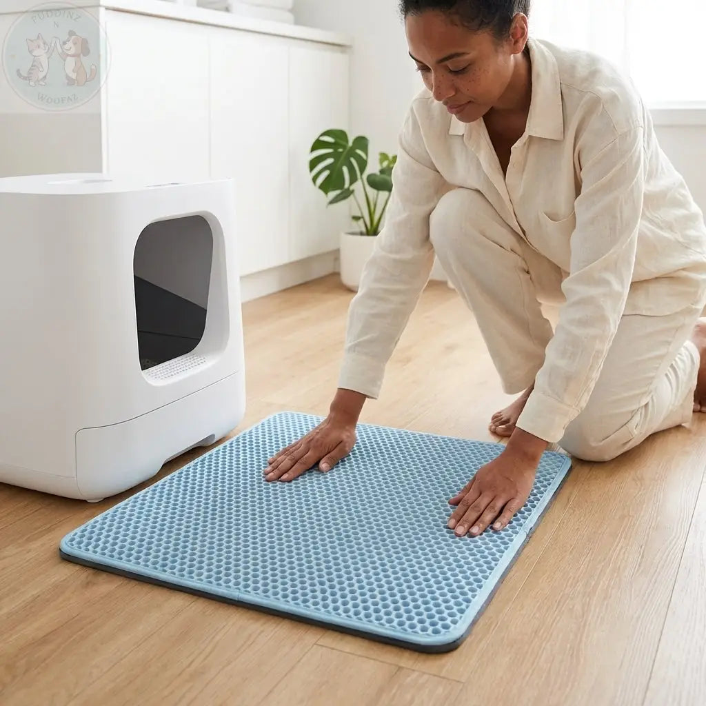 Double Layer Cat Litter Mat - Honeycomb Waterproof Puddinz n Woofaz  Pet accessories Puddinz n Woofaz
