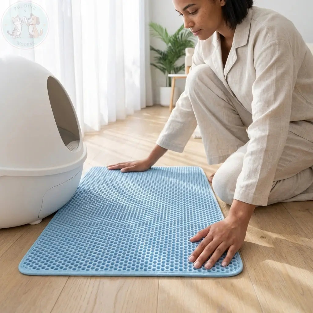Double Layer Cat Litter Mat - Honeycomb Waterproof Puddinz n Woofaz  Pet accessories Puddinz n Woofaz