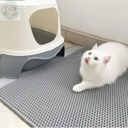 Double Layer Cat Litter Mat - Honeycomb Waterproof Puddinz n Woofaz  Pet accessories Puddinz n Woofaz