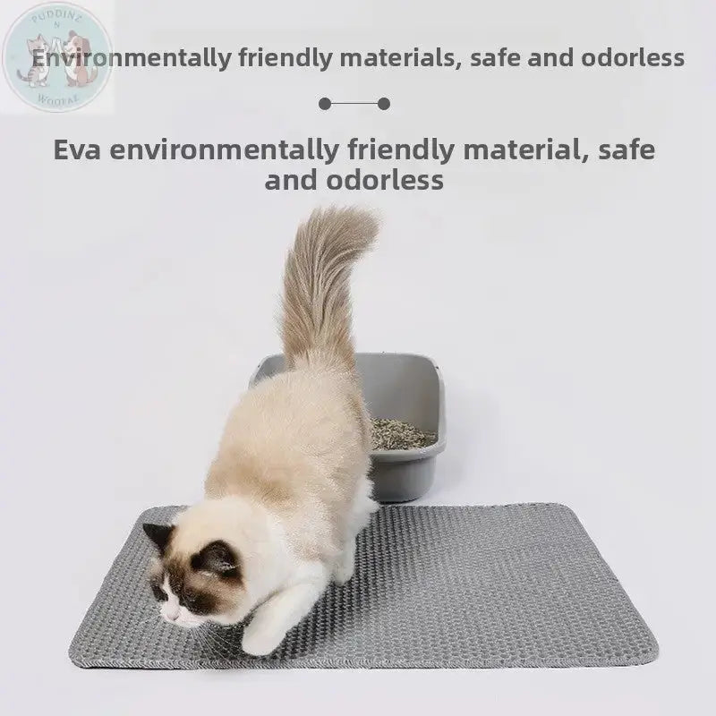 Double Layer Cat Litter Mat - Honeycomb Waterproof Puddinz n Woofaz  Pet accessories Puddinz n Woofaz