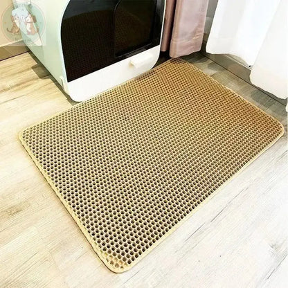 Double Layer Cat Litter Mat - Honeycomb Waterproof Puddinz n Woofaz  Pet accessories Puddinz n Woofaz