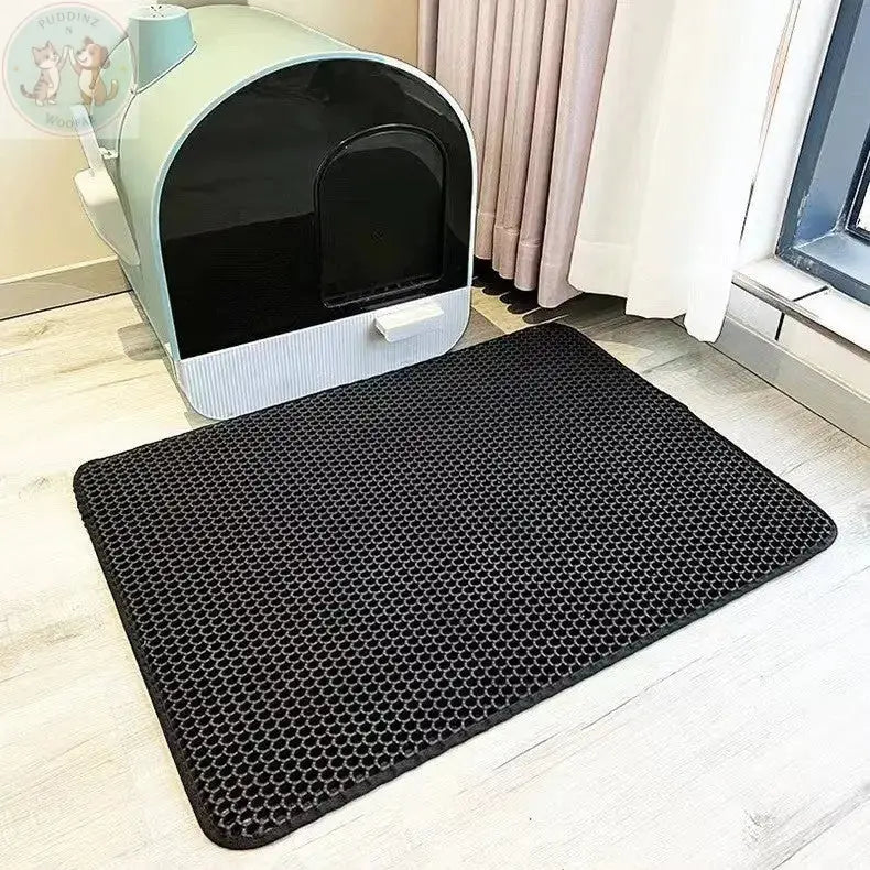 Double Layer Cat Litter Mat - Honeycomb Waterproof Puddinz n Woofaz  Pet accessories Puddinz n Woofaz