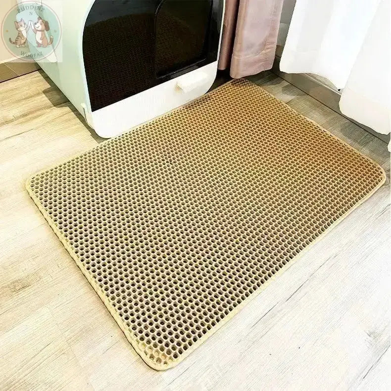 Double Layer Cat Litter Mat - Honeycomb Waterproof Puddinz n Woofaz  Pet accessories Puddinz n Woofaz