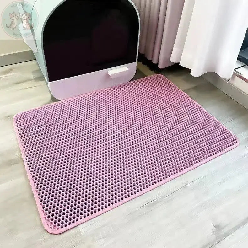 Double Layer Cat Litter Mat - Honeycomb Waterproof Puddinz n Woofaz  Pet accessories Puddinz n Woofaz
