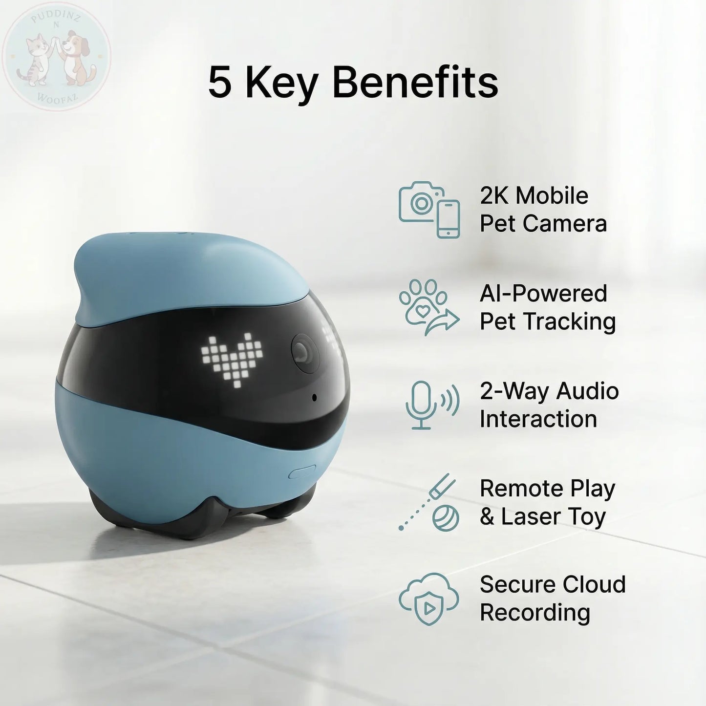 Enabot EBO AIR2 Pet Camera Robot - 2K Home Security Puddinz n Woofaz  Pet accessories Puddinz n Woofaz