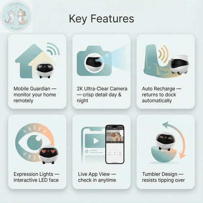 Enabot EBO AIR2 Pet Camera Robot - 2K Home Security Puddinz n Woofaz  Pet accessories Puddinz n Woofaz