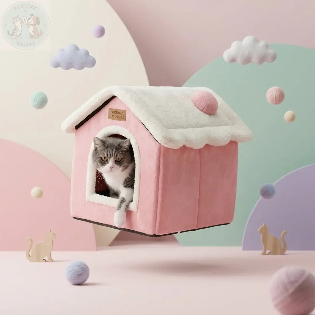 Indoor Dog House – Warm & Cozy Enclosed Cave Bed for Dogs and Cats Puddinz n Woofaz   Puddinz n Woofaz