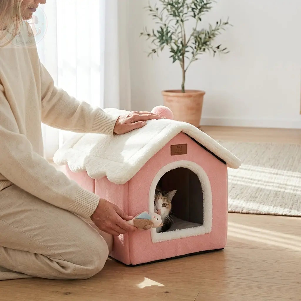 Indoor Dog House – Warm & Cozy Enclosed Cave Bed for Dogs and Cats Puddinz n Woofaz   Puddinz n Woofaz