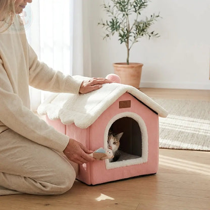 Indoor Dog House – Warm & Cozy Enclosed Cave Bed for Dogs and Cats Puddinz n Woofaz   Puddinz n Woofaz